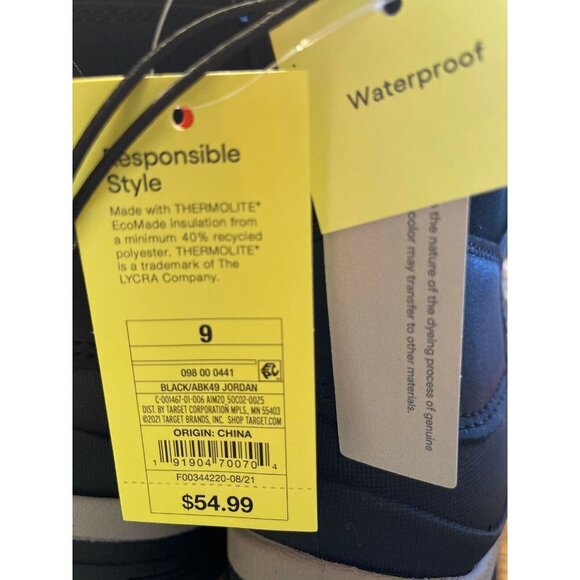 Size 9 - Mens Jordan Waterproof Boots - All in Motion - Black - Picture 4 of 10